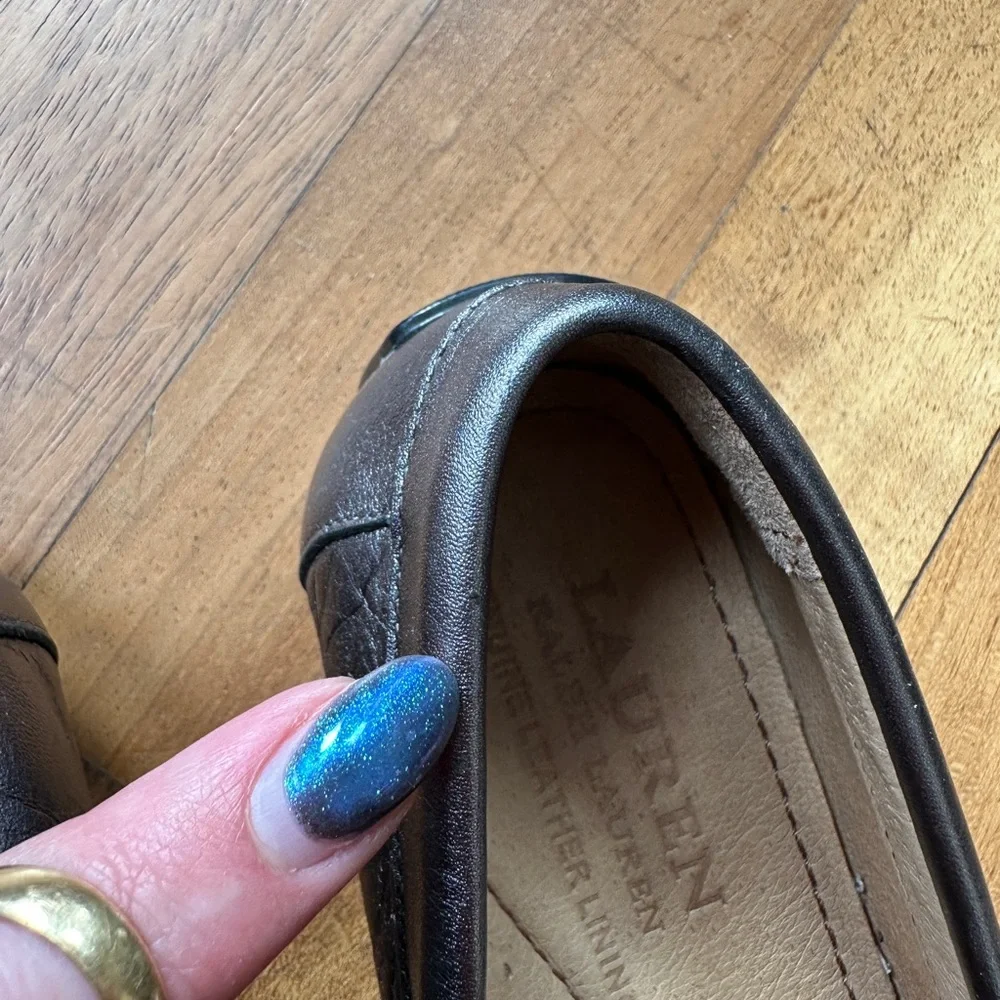 Lauren by Ralph Lauren Caitlyn Driving Loafer In Pewter, Size 6B